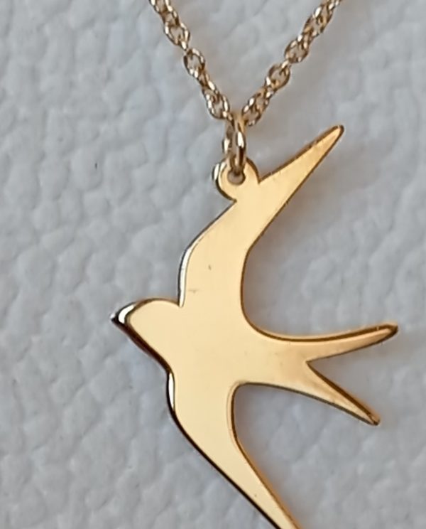 Colar Andorinha, em Ouro 9KT