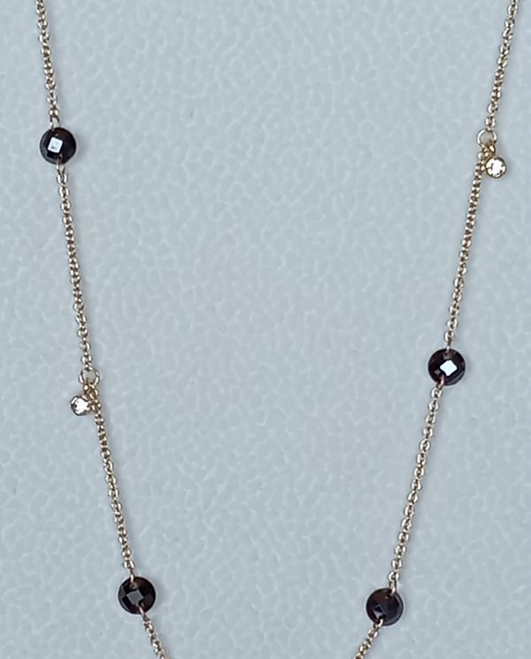 Colar Ponto Luz Preto, em Ouro 9KT