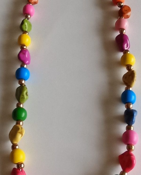 Colar com Contas de Diversas Cores