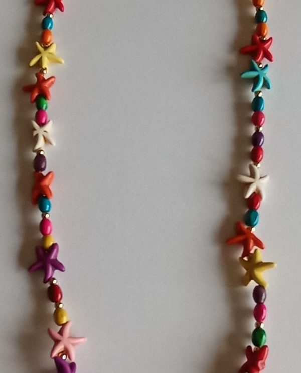 Colar com Contas coloridas e formato Estrela do Mar