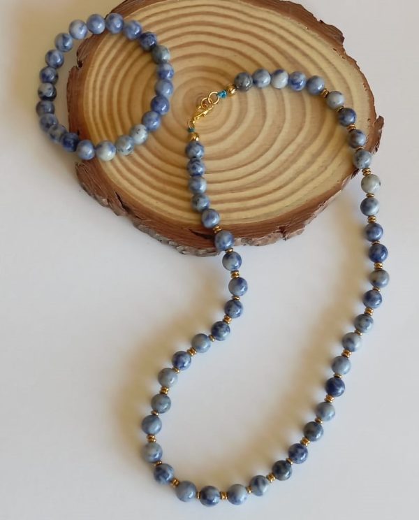 Colar em Sodalita Natural (Aquário)