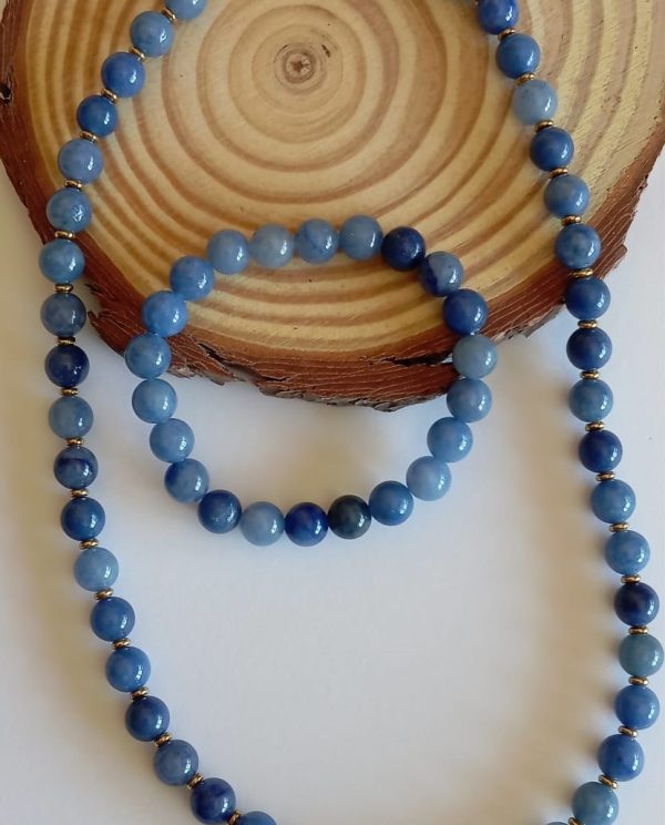 Colar em Quartzo Azul Natural (Sagitário)